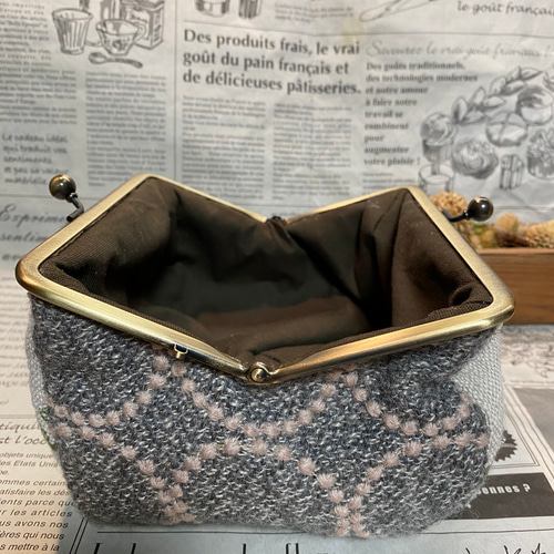 ミナペルホネン リンゴ×タンバリンがま口メイクポーチ ➁ がま口