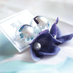 925silver Earrings with Freshwater pearls resin jewelry 4枚目の画像