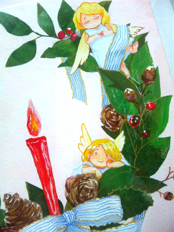 ｗａｌｔｚ　～天使とクリスマスリースのイラスト～ 3枚目の画像