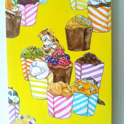 もふもふもふ　～猫とカップケーキのイラスト～ 2枚目の画像