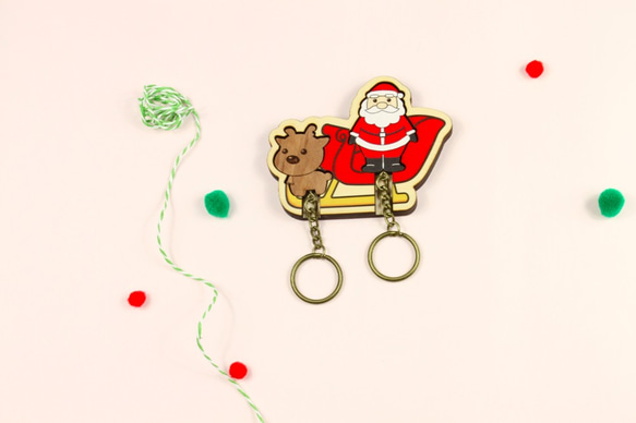Key House．叮噹雪橇 │麋鹿／聖誕／鑰匙圈／交換禮物│ 第2張的照片