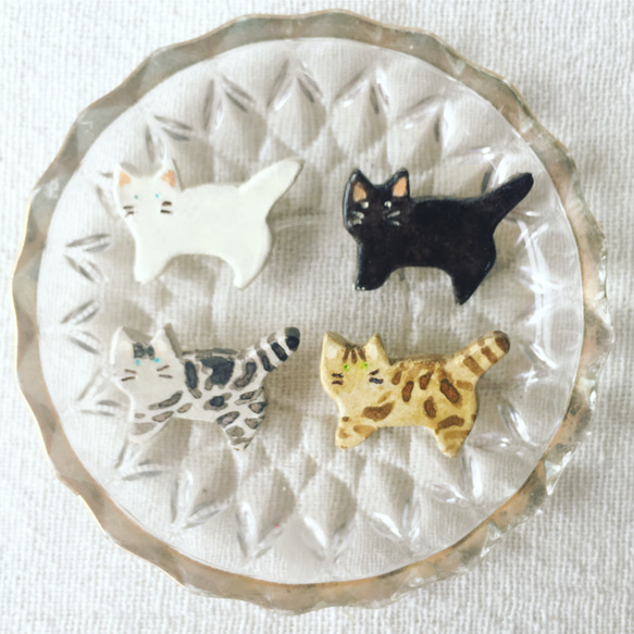 ＊sale＊CAT brooch 黒 2枚目の画像