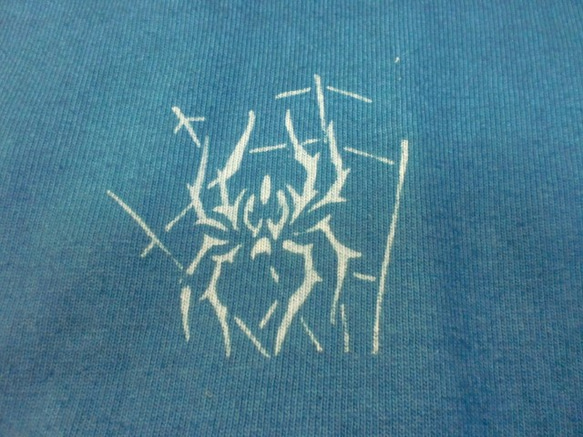藍染　抜染　クモ　蜘蛛　Ｔシャツ　厚手　Ｌサイズ 4枚目の画像
