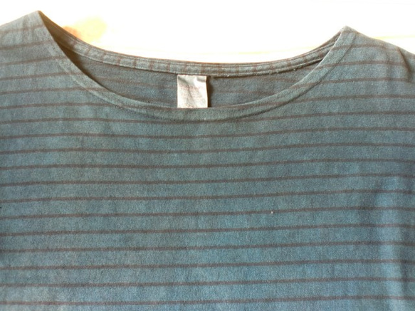 泥藍染　ＵＳ古着　グッドウエア　バスクシャツ　Ｍサイズ　サンプル品 2枚目の画像