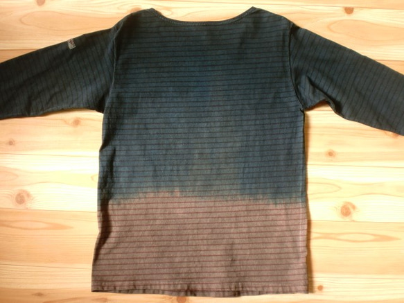 泥藍染　ＵＳ古着　グッドウエア　バスクシャツ　Ｍサイズ　サンプル品 7枚目の画像