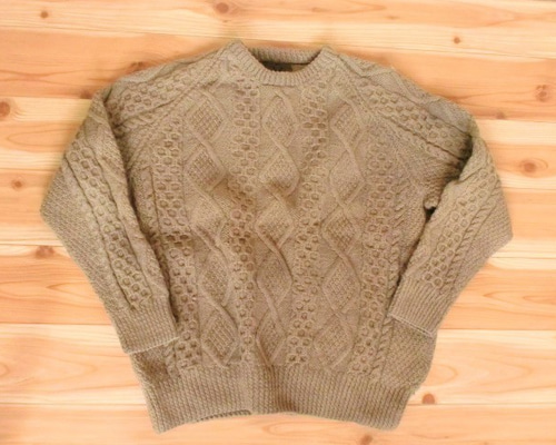 visvim フィッシャーマンケーブルニット　泥染 0_69c2d054a0cf23fe16c2e91f3a1b