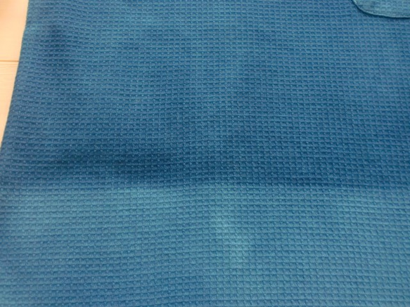 藍染　グラデーション　Ｔシャツワンピース　ワッフル生地　肌に優しい無漂白コットン 8枚目の画像