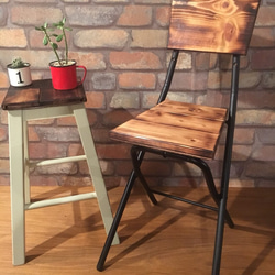 古道具/鉄脚の折りたたみスツール珍しい逸品 古道具/鉄脚の折りたたみスツール珍しい逸品