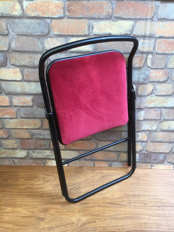 アイアン チェア 折りたたみ椅子 アンティーク調  ワークチェア アップサイクル 2枚目の画像