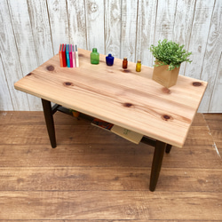 ◇ アンティークな雰囲気の カフェテーブル リビングテーブル 無垢 ローテーブル ◇ 3枚目の画像