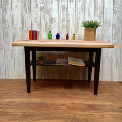 ◇ アンティークな雰囲気の カフェテーブル リビングテーブル 無垢 ローテーブル ◇ 4枚目の画像