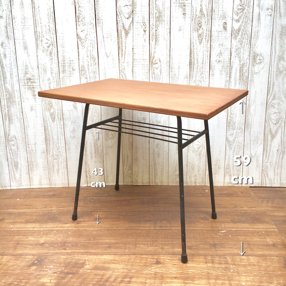 ◇アンティーク調 シンプルなアイアン脚のテーブル リビングテーブル カフェテーブル◇ 8枚目の画像