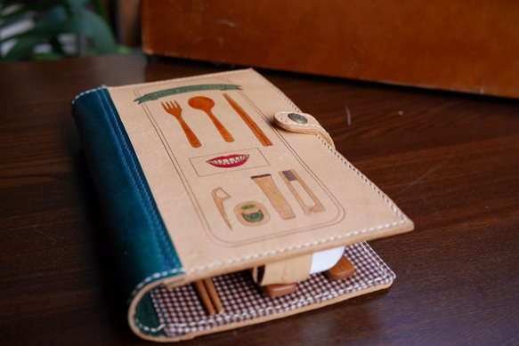 【受注製作】お食事の本  Harui Dining Tools   | 手作り本革 2枚目の画像