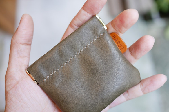 ハンドメイド レザー コインケース(絹子) 森の实 小銭入れ | 手作り本革 小銭入れ・コインケース 春豬工作