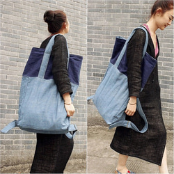 Urban Unisex 2 ways Backpack & Tote Bag - Blue Color 2枚目の画像