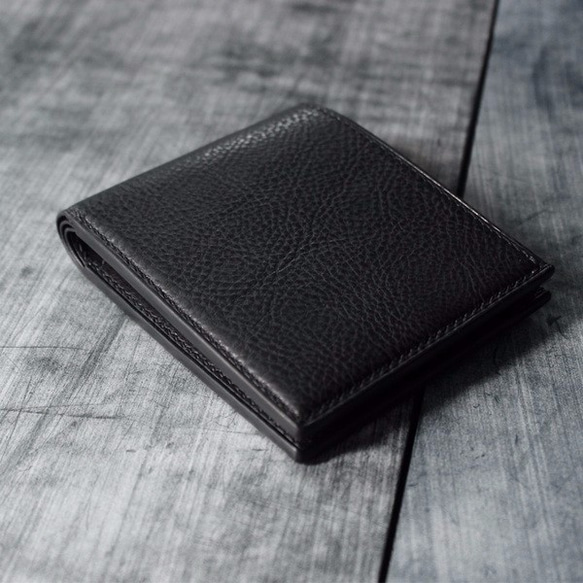 Full Grain Leather Classic Bifold Wallet-Black/ 4 Colors 1枚目の画像