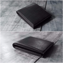 Full Grain Leather Classic Bifold Wallet-Black/ 4 Colors 2枚目の画像