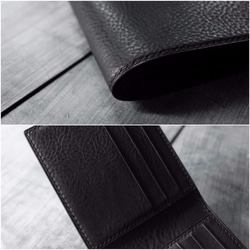 Full Grain Leather Classic Bifold Wallet-Black/ 4 Colors 4枚目の画像