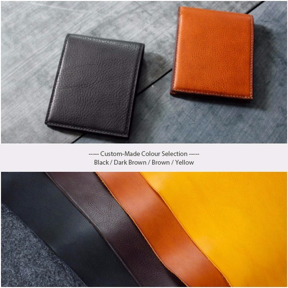 Full Grain Leather Classic Bifold Wallet- Brown / 4 Colors 6枚目の画像