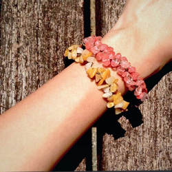 Handmade Natural Stone Boho Leather Bracelet- Set of 4 4枚目の画像