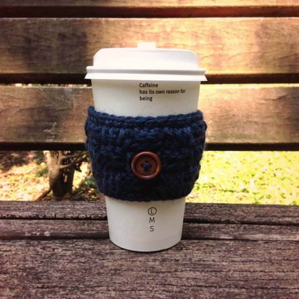 [U'NIDO] 原創手作 都會暖心日常咖啡杯套 - 4色/ 毛線手鉤編織/ 隨身環保/ 暖心禮物/ 情人節/ 聖誕禮物 第2張的照片