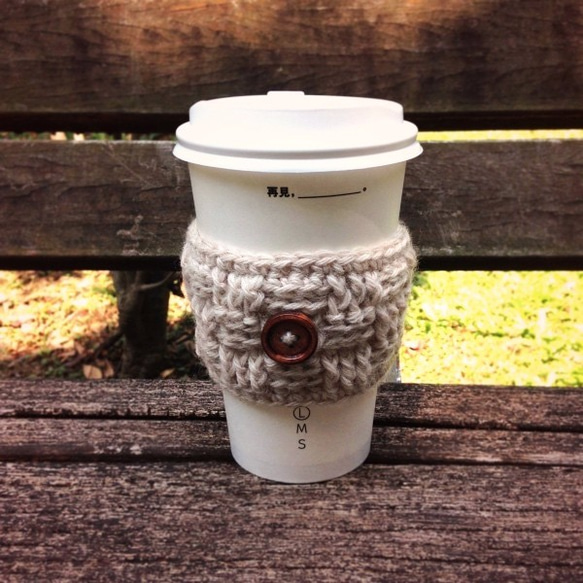 Handmade Unique Crochet Coffee Cup Cozy-Set of 2/ Travel Cup 6枚目の画像