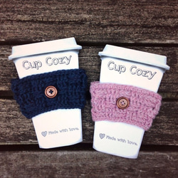 Handmade Unique Crochet Coffee Cup Cozy-Set of 2/ Travel Cup 7枚目の画像