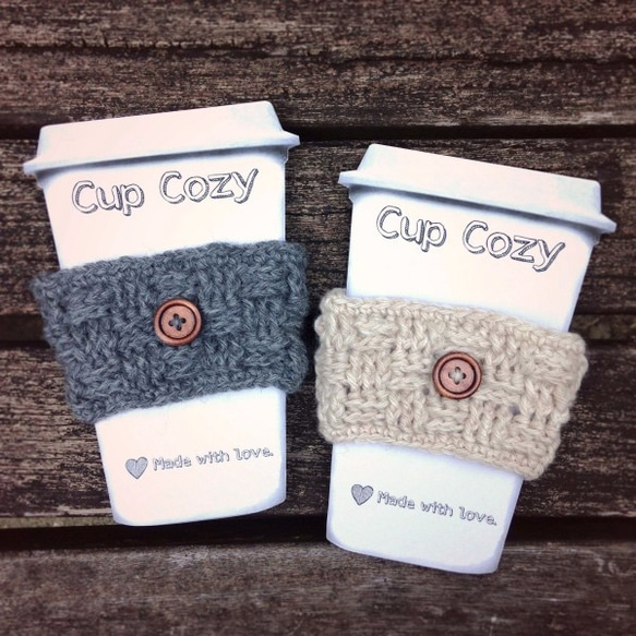 Handmade Unique Crochet Coffee Cup Cozy-Set of 2/ Travel Cup 8枚目の画像