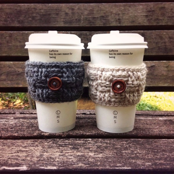 Handmade Unique Crochet Coffee Cup Cozy-Set of 4/ Travel Cup 3枚目の画像