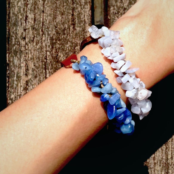 LAST CHANCE to BUY Handmade Natural Stone Leather Bracelet 2枚目の画像