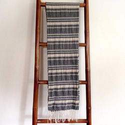 Handwoven Pure Natural Fiber Unisex Scarf -Beige 6枚目の画像