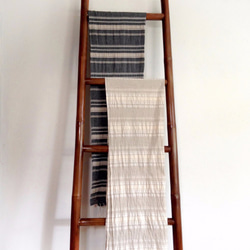 Handwoven Pure Natural Fiber Unisex Scarf -Beige 8枚目の画像