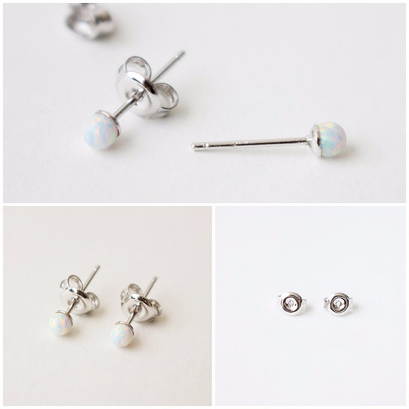 Elegant Moonlight Opal Stud Earring 3枚目の画像