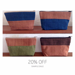 Handwoven Natural Dye Unisex Pouch Set of 4 Different Colour 1枚目の画像