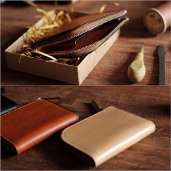 Classic Leather Unisex Compact Zip Wallet 3枚目の画像