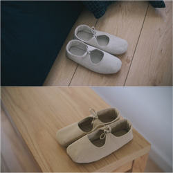 [ U'NIDO ] 原創手作 品味慢活棉麻室內便鞋x4色/ 綁帶芭雷平底設計/ 居家紓壓/ 透氣舒適/ 暖心禮物 第3張的照片