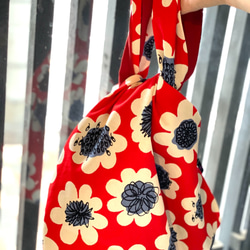 RiceBAG もじゃもじゃお花柄（レッドとブルー）：内ポケット付き 9枚目の画像