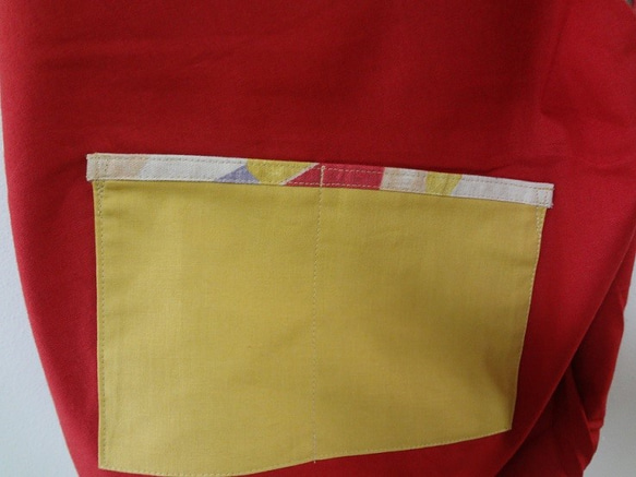 RiceBAG  折り紙クマ柄（赤色系）：内ポケット付き 3枚目の画像
