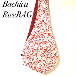 RiceBAG 小花散らし(レッド系）：内ポケット付き 2枚目の画像