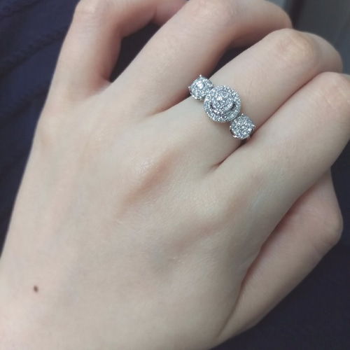 150万に見える！天然ダイヤモンド「過去、現在、未来」 指輪・リング