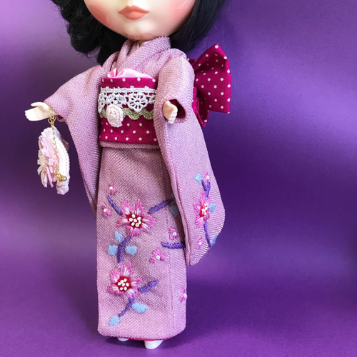 花刺繍ドール着物セット 1/6ドール用 その他人形 Knit garden 通販
