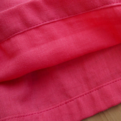 ポケットつきギャザーたっぷりスカート　Ｗガーゼ　濃い目のピンク 6枚目の画像