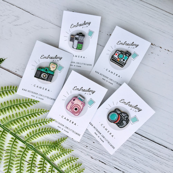 カメラシリーズセット（5つのモデルのセット） - 小さな刺繍バッジLittdlework 1枚目の画像