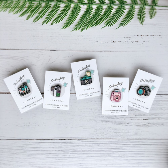 カメラシリーズセット（5つのモデルのセット） - 小さな刺繍バッジLittdlework 2枚目の画像