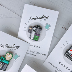 カメラシリーズセット（5つのモデルのセット） - 小さな刺繍バッジLittdlework 3枚目の画像