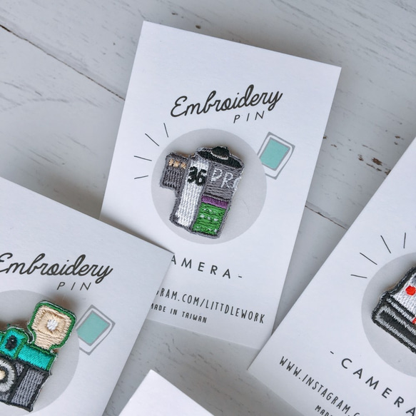 カメラシリーズセット（5つのモデルのセット） - 小さな刺繍バッジLittdlework 3枚目の画像