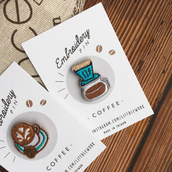 小さな刺繍バッジをLitt​​dlework  - 手パンチコーヒー 2枚目の画像