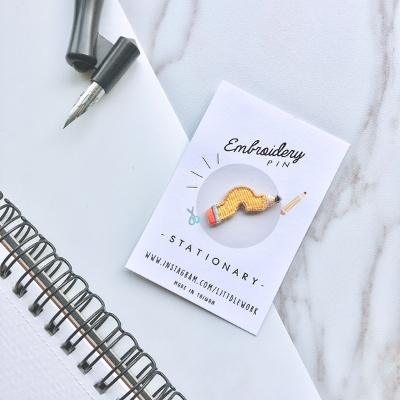 小さな刺繍バッジをLitt​​dlework  - 文房具セット（5つのモデルのセット） 6枚目の画像