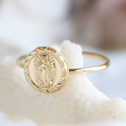 K14GF(ゴールドフィルド)マリアメダイリング【日本製】【指輪