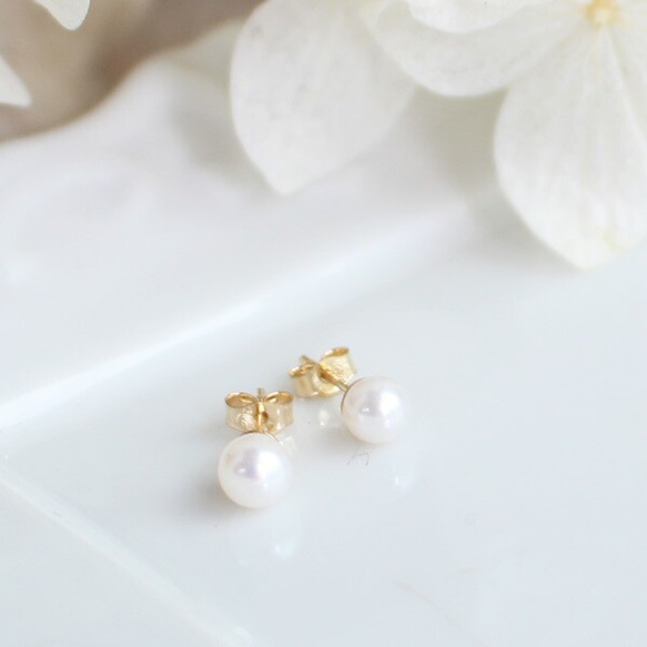[免運費] K14GF（鍍金）小淡水珍珠單隻耳環 [日本製造] 第3張的照片